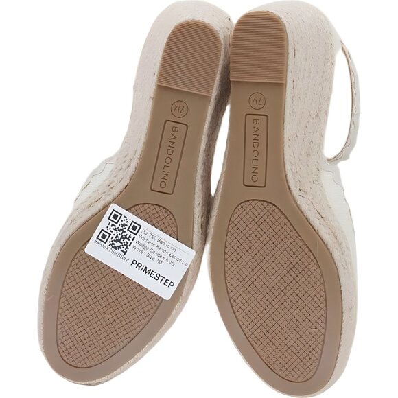 Bandolino Kendri espadrille wedge sandals ivory woven ankle strap US 7M - Picture 6 of 6